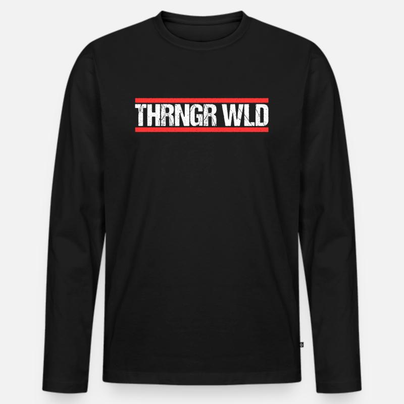 Thüringer Wald - Männer Premium Bio Langarmshirt - Schwarz
