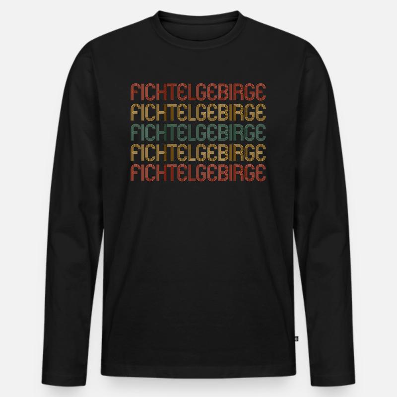 Fichtelgebirge - Männer Premium Bio Langarmshirt - Schwarz
