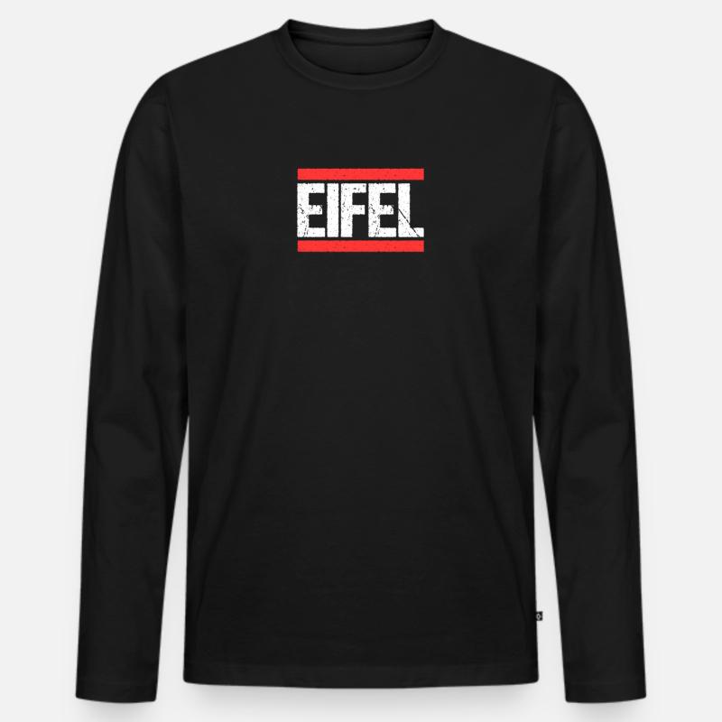 Eifel - Männer Premium Bio Langarmshirt - Schwarz