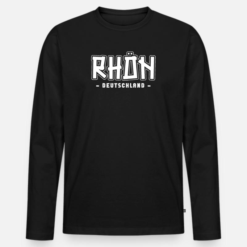 Rhön - Männer Premium Bio Langarmshirt - Schwarz