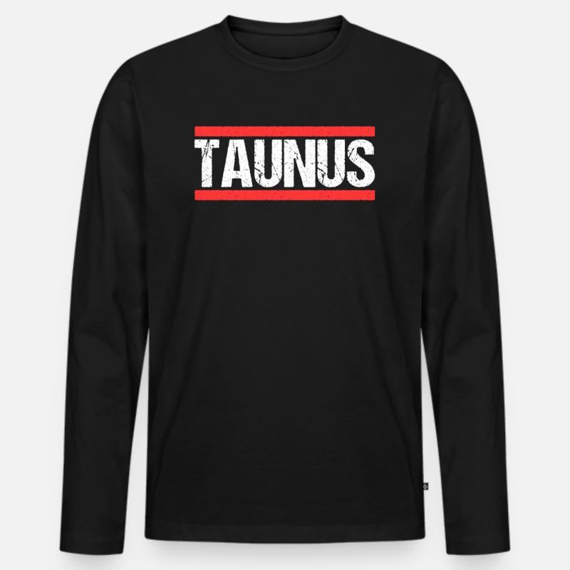 Taunus - Männer Premium Bio Langarmshirt - Schwarz