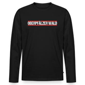Oberpfälzer Wald - Männer Premium Bio Langarmshirt - Schwarz - Vorne - Nico (187cm)