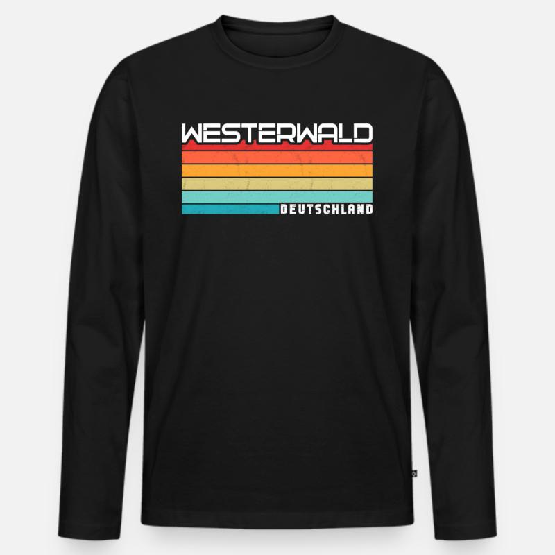 Westerwald - Männer Premium Bio Langarmshirt - Schwarz
