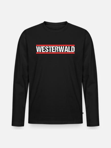 Westerwald - Männer Premium Bio Langarmshirt - Schwarz