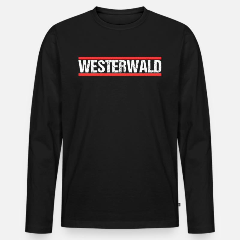 Westerwald - Männer Premium Bio Langarmshirt - Schwarz