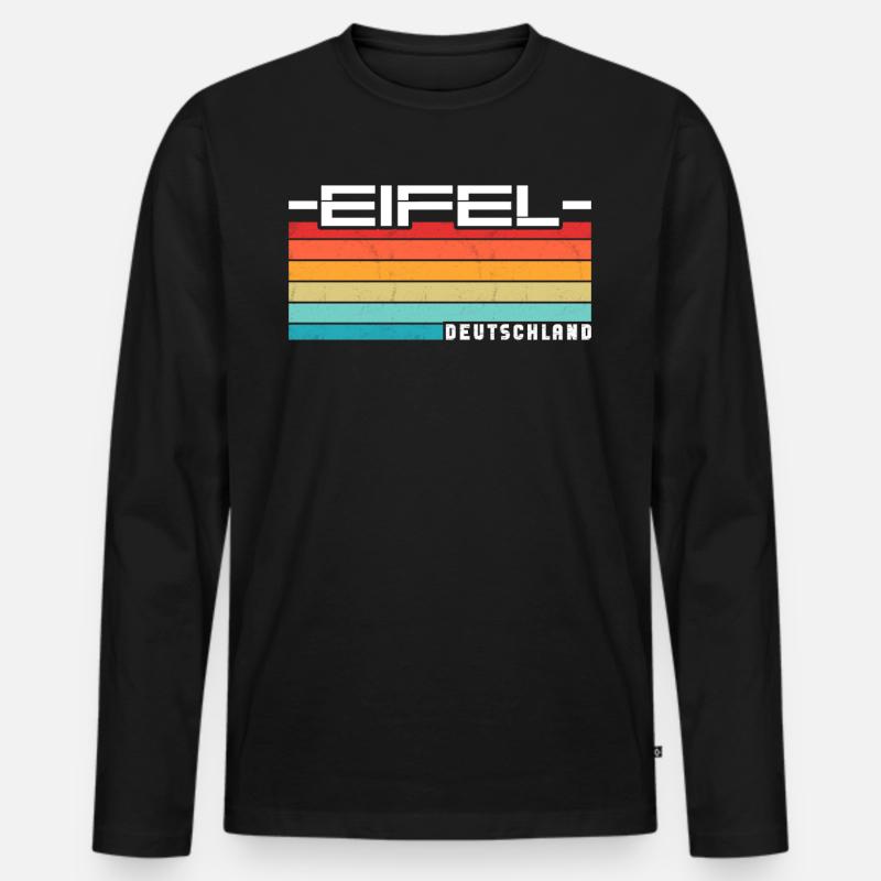 Eifel - Männer Premium Bio Langarmshirt - Schwarz