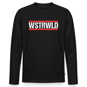 Westerwald - Männer Premium Bio Langarmshirt - Schwarz - Vorne - Nico (187cm)
