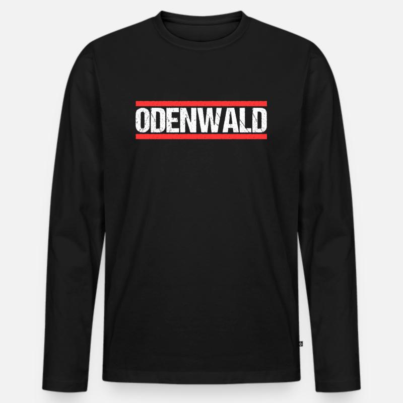 Odenwald - Männer Premium Bio Langarmshirt - Schwarz