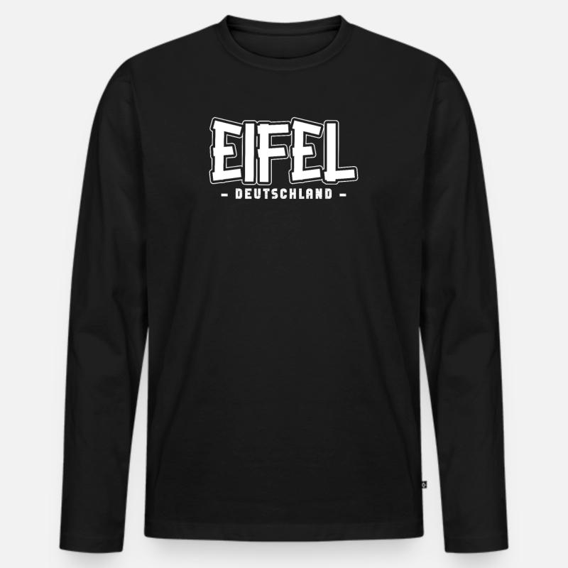 Eifel - Männer Premium Bio Langarmshirt - Schwarz