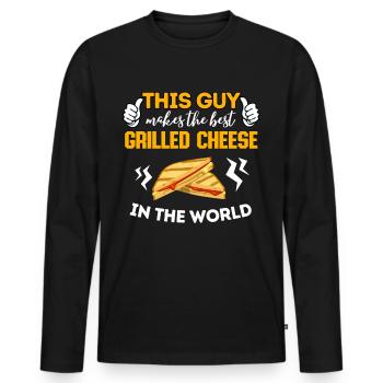 The Best Grilled Cheese Maker in the World Funny - Men's Premium Organic Long Sleeve Shirt - black - Front - Nico (187cm)