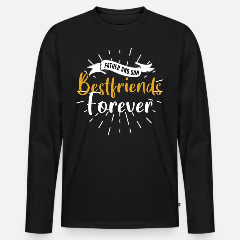 father and son - Männer Premium Bio Langarmshirt - Schwarz