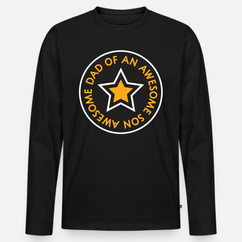 Father and Son - Männer Premium Bio Langarmshirt - Schwarz