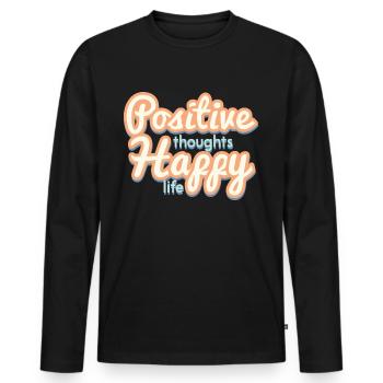 Positive - Men's Premium Organic Long Sleeve Shirt - black - Front - Nico (187cm)