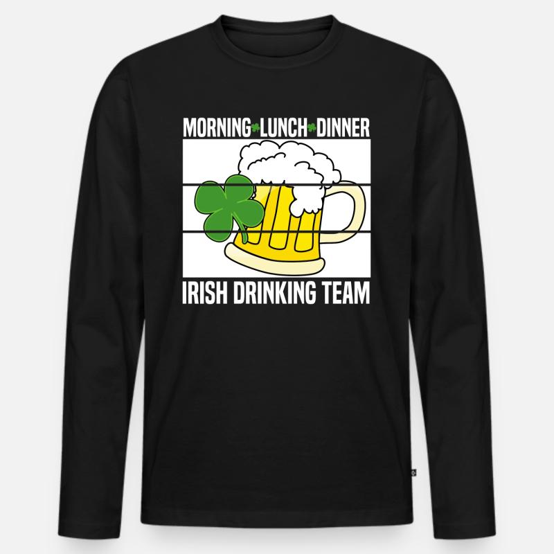 irish team - Männer Premium Bio Langarmshirt - Schwarz