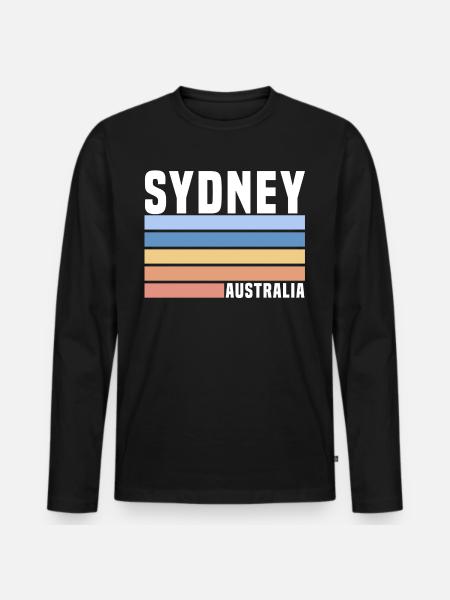 Sydney, Australia - Men's Premium Organic Long Sleeve Shirt - black