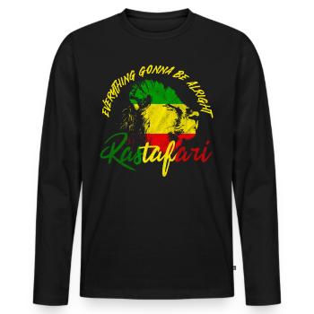 Rastafari - T-shirt manches longues Premium bio Homme - noir - Devant - Nico (187cm)