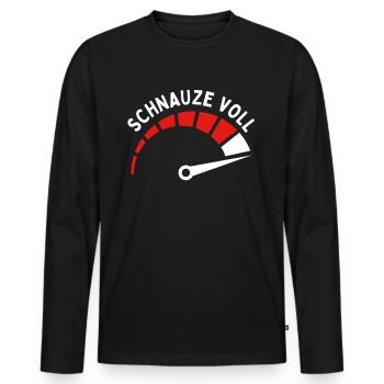 Snout Full Work Funny Saying Sarcasm - Men's Premium Organic Long Sleeve Shirt - black - Front - Nico (187cm)