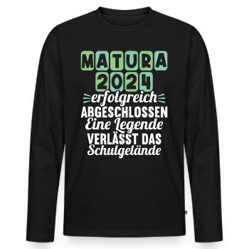 Matura Jeunes Filles Femmes et Hommes Matura 2024 - T-shirt manches longues Premium bio Homme - noir - Devant - Nico (187cm)