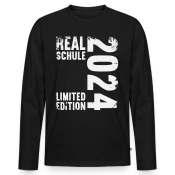 Lycée Jeunes Filles Lycée 2024 - T-shirt manches longues Premium bio Homme - noir - Devant - Nico (187cm)