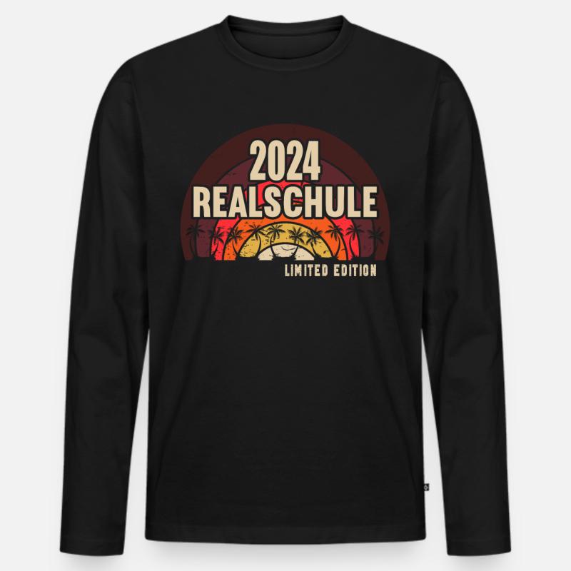 Realschule Junge Mädchen Realschule 2024 - Männer Premium Bio Langarmshirt - Schwarz