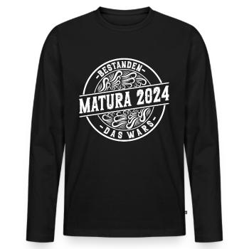 Matura Jeunes Filles Femmes et Hommes Matura 2024 - T-shirt manches longues Premium bio Homme - noir - Devant - Nico (187cm)