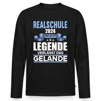 Lycée Jeunes Filles Lycée 2024 - T-shirt manches longues Premium bio Homme - noir - Devant - Nico (187cm)