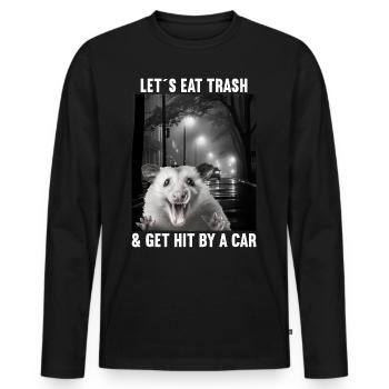 Lets eat Trash and get hit by a Car Opossum Possum - Men's Premium Organic Long Sleeve Shirt - black - Front - Nico (187cm)