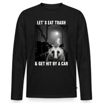 Lets eat Trash and get hit by a Car Opossum Possum - Männer Premium Bio Langarmshirt - Schwarz - Vorne - Nico (187cm)