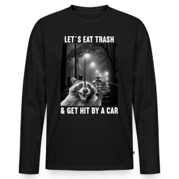 Lets eat Trash and get hit by a Car Raccoon - Men's Premium Organic Long Sleeve Shirt - black - Front - Nico (187cm)
