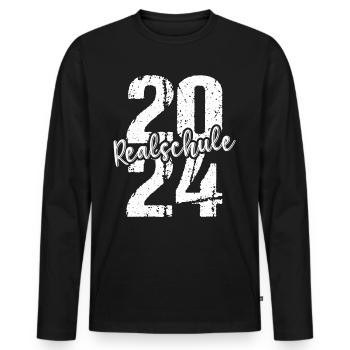 Lycée Jeunes Filles Lycée 2024 - T-shirt manches longues Premium bio Homme - noir - Devant - Nico (187cm)