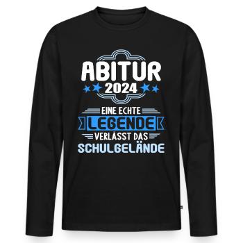 Abitur Junge Mädchen Abi Abitur 2024 - Männer Premium Bio Langarmshirt - Schwarz - Vorne - Nico (187cm)