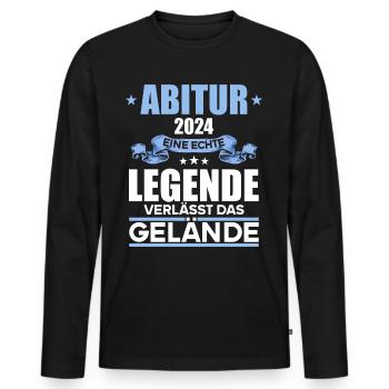 Abitur Junge Mädchen Abi Abitur 2024 - Männer Premium Bio Langarmshirt - Schwarz - Vorne - Nico (187cm)