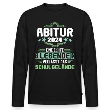 Abitur Junge Mädchen Abi Abitur 2024 - Männer Premium Bio Langarmshirt - Schwarz - Vorne - Nico (187cm)
