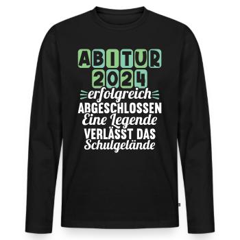 Abitur Junge Mädchen Abi Abitur 2024 - Männer Premium Bio Langarmshirt - Schwarz - Vorne - Nico (187cm)
