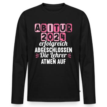 Abitur Young Girls Abitur Abitur 2024 - Men's Premium Organic Long Sleeve Shirt - black - Front - Nico (187cm)