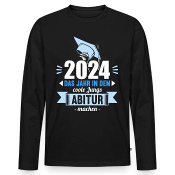Abitur Young Girls Abitur Abitur 2024 - Men's Premium Organic Long Sleeve Shirt - black - Front - Nico (187cm)