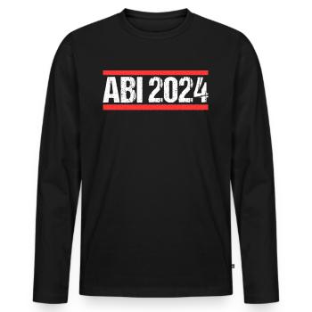 Abitur Junge Mädchen Abi Abitur 2024 - Männer Premium Bio Langarmshirt - Schwarz - Vorne - Nico (187cm)