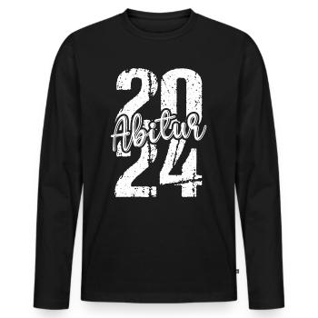 Abitur Junge Mädchen Abi Abitur 2024 - Männer Premium Bio Langarmshirt - Schwarz - Vorne - Nico (187cm)