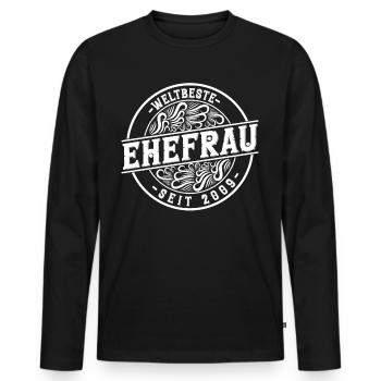 Best wife since 2009 15th wedding anniversary - Men's Premium Organic Long Sleeve Shirt - black - Front - Nico (187cm)
