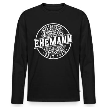 Bester Ehemann seit 1979 45.Hochzeitstag - Männer Premium Bio Langarmshirt - Schwarz - Vorne - Nico (187cm)