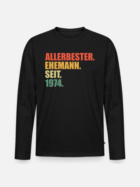 Best husband since 1974 50th wedding anniversary - Men's Premium Organic Long Sleeve Shirt - black