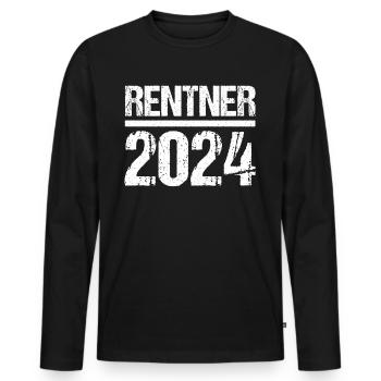 Retirement Pension Pensioner Pensioner Pension 2024 - Men's Premium Organic Long Sleeve Shirt - black - Front - Nico (187cm)