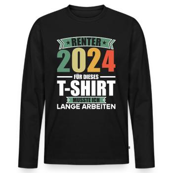 Retirement Pension Pensioner Pensioner Pension 2024 - Men's Premium Organic Long Sleeve Shirt - black - Front - Nico (187cm)
