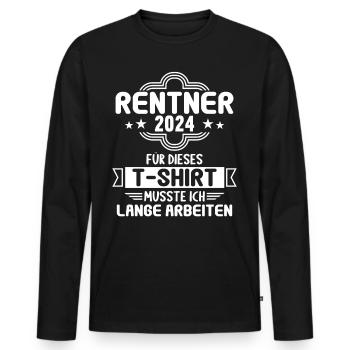Retirement Pension Pensioner Pensioner Pension 2024 - Men's Premium Organic Long Sleeve Shirt - black - Front - Nico (187cm)