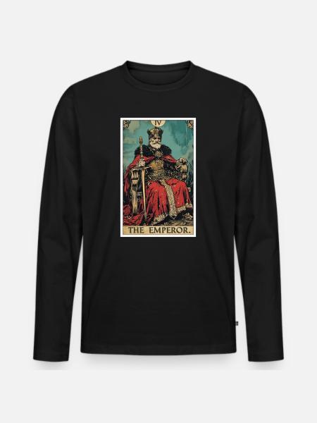 Tarotkort Kejseren Herskeren - Premium økologisk langærmet T-shirt til mænd - sort