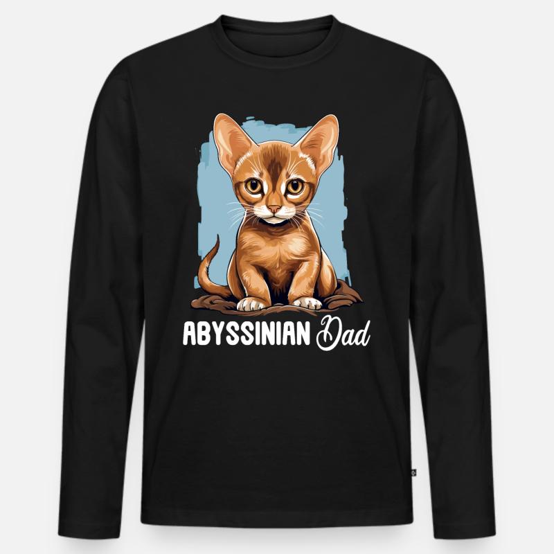Abyssinian Cat Abessinierkatze - Männer Premium Bio Langarmshirt - Schwarz
