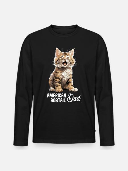 Cat Cats American Bobtail - Men's Premium Organic Long Sleeve Shirt - black