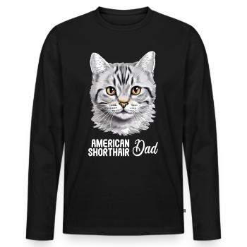 Cat Cats American Shorthair - Men's Premium Organic Long Sleeve Shirt - black - Front - Nico (187cm)