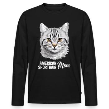 Cat Cats American Shorthair - Men's Premium Organic Long Sleeve Shirt - black - Front - Nico (187cm)
