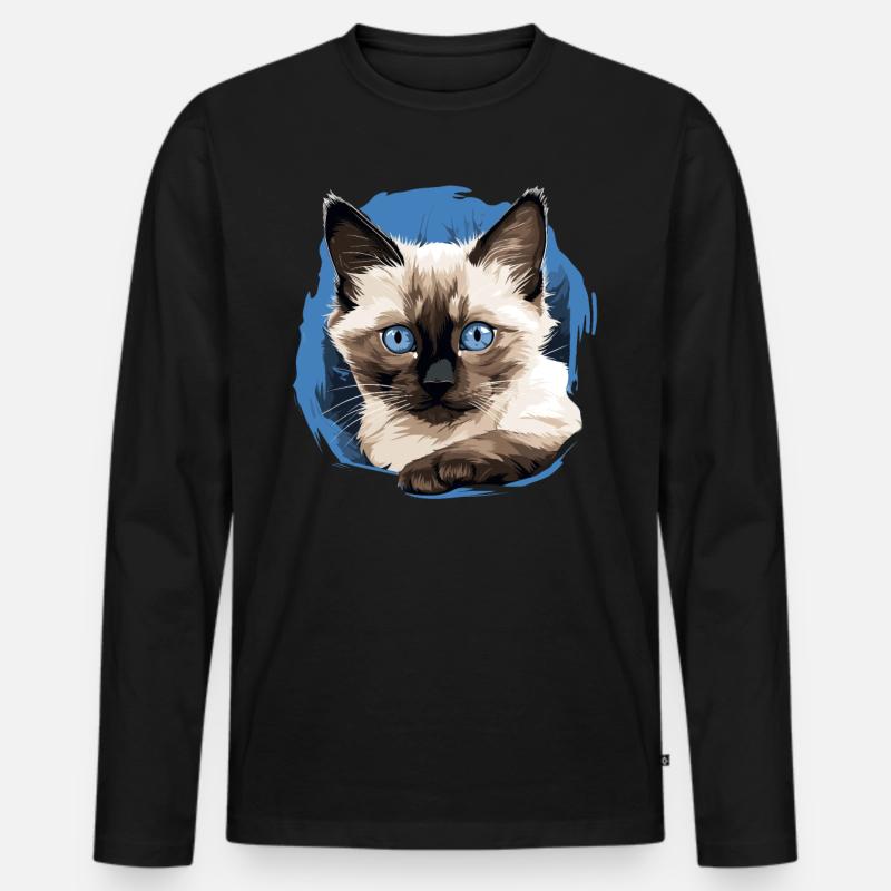 Balinese Cat Balinesenkatze - Männer Premium Bio Langarmshirt - Schwarz
